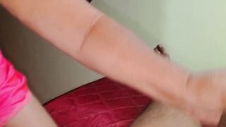 Milf stepmom sucking her perverted stepson's cock