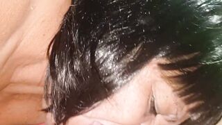 Milf stepmom sucking her perverted stepson's cock