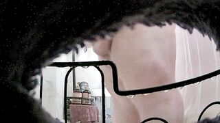 Voyeur Cam Catches Plump BBW Washing Her Rolls