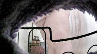 Voyeur Cam Catches Plump BBW Washing Her Rolls