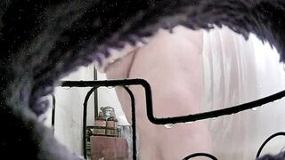 Voyeur Cam Catches Plump BBW Washing Her Rolls