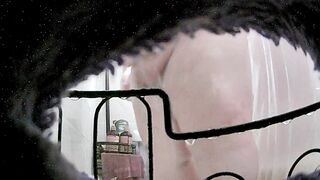 Voyeur Cam Catches Plump BBW Washing Her Rolls