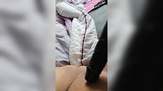 Pussy fucking with black vibrator - 8 image