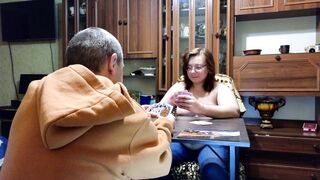 Lost at Cards, but Finished All Over Her Face!