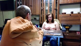 Lost at Cards, but Finished All Over Her Face!