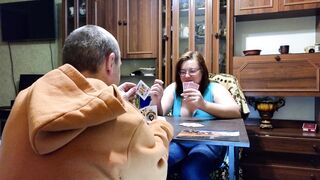 Lost at Cards, but Finished All Over Her Face!