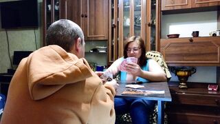 Lost at Cards, but Finished All Over Her Face!