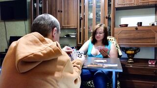 Lost at Cards, but Finished All Over Her Face!