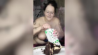 Fat Whore Eating Cake and Slurps up Your White Milk - 4 image