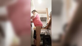 in the kitchen half-dressed - 4 image