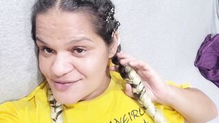 Fucking Hairy Pussy with Dildo