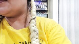 Fucking Hairy Pussy with Dildo