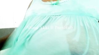 Mature Big Boob MILF Showing Her Naked Sexy Body to Her Lover in the Bathroom and Dirty Talk