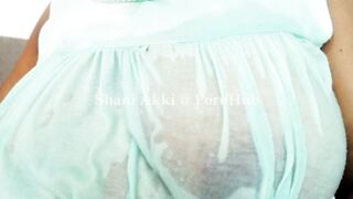 Mature Big Boob MILF Showing Her Naked Sexy Body to Her Lover in the Bathroom and Dirty Talk