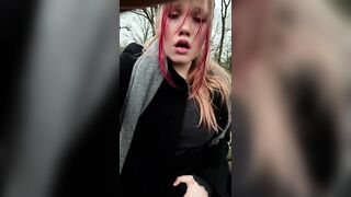 Bbw Babe takes a stroll and masturbates outside - 10 image