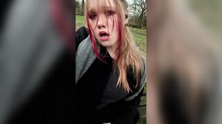 Bbw Babe takes a stroll and masturbates outside - 11 image