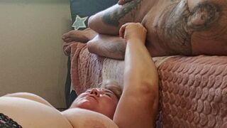 I jerk off my dick and cum in my mother-in-law's mouth