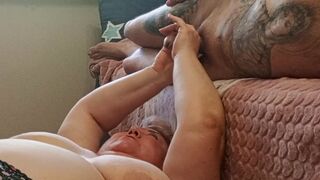 I jerk off my dick and cum in my mother-in-law's mouth