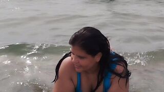 Chubby Latina what a big ass on the beach