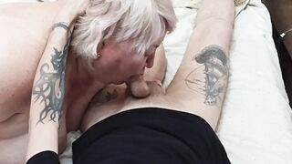 I love it when my mother-in-law gives a blowjob and sucks out every last drop of cum