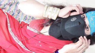 Beautiful Muslim Desi Indian Hot Teen Girl in Red Saree Intense Orgasm - 1 image