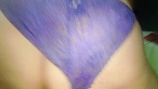 Old granny reverse cowgirl milking her stepson