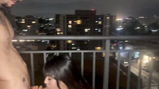 I made her suck me on the balcony of the apartment until the plane passed by, then I fucked her ass a lot and drank her breast milk