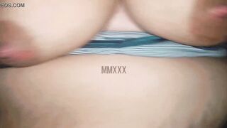 Busty BBW Wife with bouncing tits gets creampied hard & takes a hot load