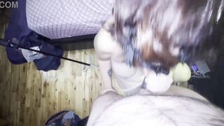 Watch this chubby mature brunette get pounded and filled with cum