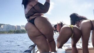 Hot amateur filmed at family boat party with long nails, twerking, BBC, and blowjob.