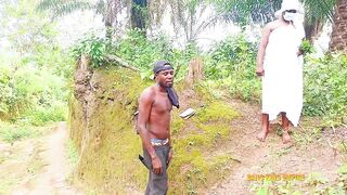 Ezewanyi, the BBW whore, gets her mature pussy pounded hard in reverse cowgirl outdoor sex