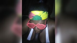 Watch this BBW slut get a messy facial and a sloppy head from a lucky guy