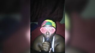 Watch this BBW slut get a messy facial and a sloppy head from a lucky guy