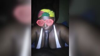 Watch this BBW slut get a messy facial and a sloppy head from a lucky guy