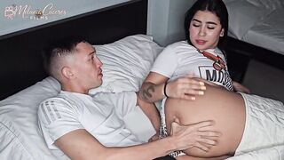 Hot tattooed stepsister EmilyFox shares bed with stepbro - Big natural tits & perfect ass bouncing!