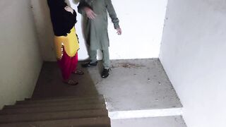 My Sis-in-law gets down and dirty on stairs in hot roleplay action