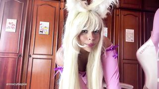 Petite Black Cosplayer Coconut Farts & Talk Show with Talk Show Host