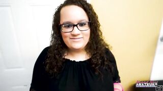 Harper B's first time swallowing cum in her first amateur anal audition!