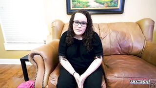 Harper B's first time swallowing cum in her first amateur anal audition!