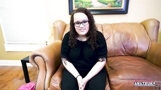 Harper B's first time swallowing cum in her first amateur anal audition!