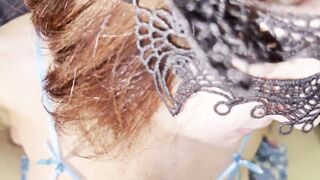 Samantha BBW in blue lingerie gets her fat ass spread & pounded hard