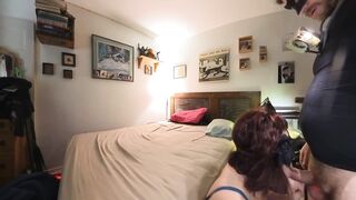 Kinky mature BBW gets her wet pussy creampied & swallows every drop