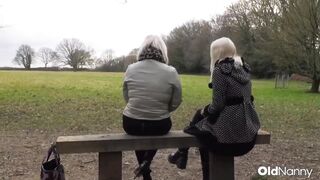 Watch these kinky mature babes with big natural tits encounter each other in a steamy pussy-licking lesbian encounter