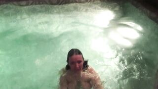 Curvy MILF cums hard in sauna with her massive tits & ass