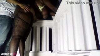 Watch this Ebony BBW moan & fuck with her massive booty outside