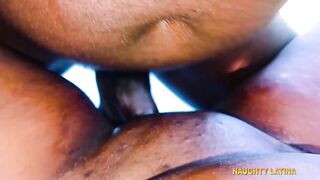 Stepson nails curvy African MILF wife in the bush & she loves it!