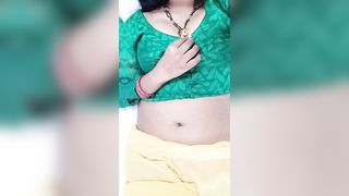 Newly Married Bhabhi Showing her Sexy Figure and Fingering her Hairy Pussy - 9 image