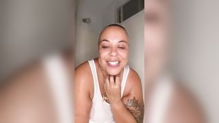 Baldheaded Ebony having Shower Fun - 11 image