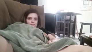Siblings masturbate on the couch while dad is in the room - 10 image