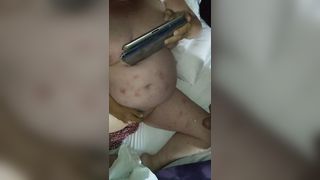 She cums as I shoot a load on her thigh